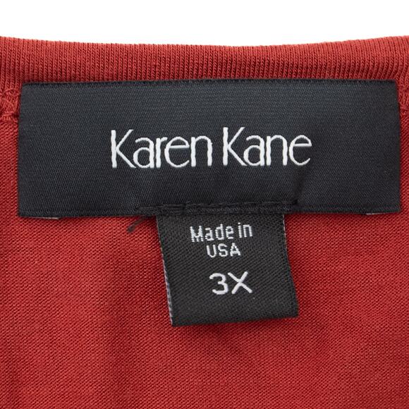 Karen Kane Rust Long Sleeve Plus Size Side Pick Up Top Size 3X - Picture 8 of 12